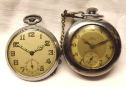 A Mixed Lot comprising: Two mid-20th Century Metal Cased Pocket Watches, one inscribed “Smiths