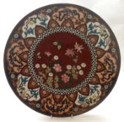 A Cloisonné Circular Plate, the centre decorated with a panel of butterfly and foliage within a