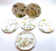A set of six George Jones floral decorated Plates, 8 ½” wide