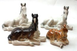 A Mixed Lot of USSR/Lomonosov Animals, to include three recumbent Horses and a Zebra, largest