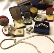 A Box of assorted Costume Jewellery items, including Brooches, Necklaces, Ladies Wristwatch,