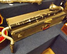 A Vintage Reso-Tone USA (Vito V) Base Clarinet, with plated keys and horn, in fitted case