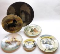 A Mixed Lot comprising: four various Doulton Plates – Home Waters, Desert Scenes, The Gallant