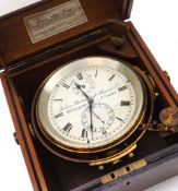 A late 19th/early 20th Century Mahogany Cased Marine Chronometer, Kelvin Bottomley & Baird Ltd –