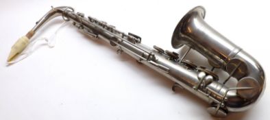 A French Alto Saxophone by Universal Savannah, Paris, Nickel Plated with Serial No 319