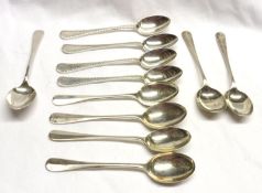 A Mixed Lot: various Tea and Coffee Spoons, some with bright cut decoration, various dates and