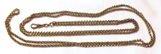 A Victorian 9ct Gold Belcher Link Guard Chain, 142cm long, stamped “9C” and weighing approximately