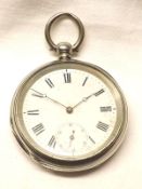 A late 19th Century Swiss Silver Cased Open Face Pocket Watch, unsigned, the frosted gilt and