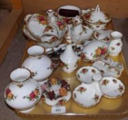 A Mixed lot of various Royal Albert “Old Country Roses” Wares, comprises a Trefoil Dish, an Egg-