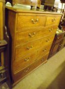 A 19th Century Oak Chest with moulded edge over two short and four full width graduated drawers on