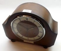 A mid-20th Century Triple Barrel Mantel Clock, Smiths, retailed by The Alexander Clark Co Ltd, the