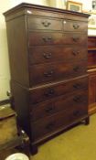 An early 19th Century Mahogany Chest on Chest, moulded removable cornice to a body of two short