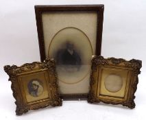 A Mixed Lot comprising: a pair of small Gilded Picture Frames with carved foliage detail; and a