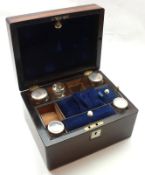 A small 19th Century Rosewood Vanity Box, with vacant mother-of-pearl nameplate and plain