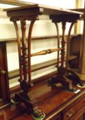 A Victorian Mahogany Small Side Table with plain rectangular top, raised on a “C” scroll support