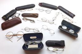 A Box: various assorted Vintage Spectacles, many cased
