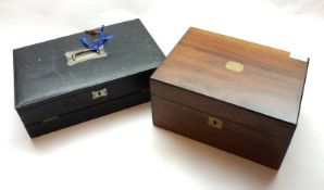 A Mixed Lot comprising: an early 20th Century Leather Covered Writing Box with fitted interior,
