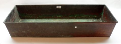 A Vintage Copper Planter of plain rectangular form, 30” long