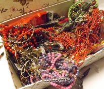 A large box of assorted mainly modern Costume Jewellery, including Necklaces, Brooches, Earrings