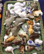 A Tray containing a collection of various assorted Miniature Russian Animals and Birds (