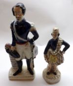 A 19th Century Staffordshire Figure of Louis Napoleon, decorated throughout in colours, raised on