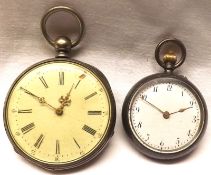 A Mixed Lot comprising: A Silver cased open faced keyless Fob Watch examined by Dent, 61 Strand