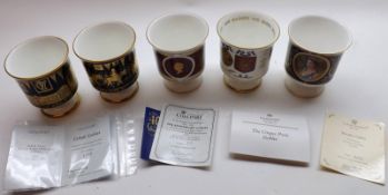 A Group of five Coalport Commemorative Goblets, to include: The Queen’s Golden Jubilee, No 356 of