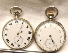 A Mixed Lot comprising: A Swiss Silver cased open faced keyless Pocket Watch, Longines, the