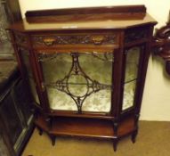 A Victorian Mahogany Display Cabinet, the top with galleried back, with single frieze drawer, to a