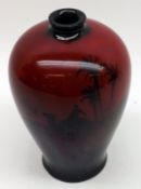 A Royal Doulton Flambé small narrow necked Vase decorated with an Arabian scene, impressed number
