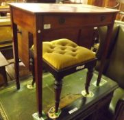 A small late 19th Century Mahogany Bow Front Side Table with single long drawer, raised on