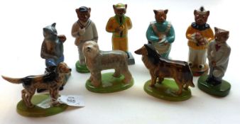 A Mixed Lot of Beswick Figures, to include three Championship Series Dogs; Catkins Figures: Out