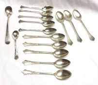 A Mixed Lot: fourteen various assorted Tea and Condiment Spoons, various dates and makers, weight
