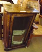 A Victorian Walnut Music Cabinet with inlaid and marquetry decoration, canted corners, singled