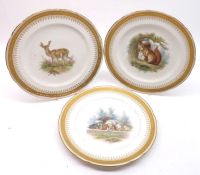 A set of eleven 19th Century Minton Plates, the centres decorated with painted scenes of various