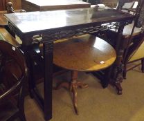 An early 20th Century Oriental Padouk Hardwood Altar Type Table of rectangular form, with pierced