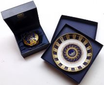 A Royal Worcester Celebration 2001 Pin Tray, with box; together with a Royal Worcester 50th
