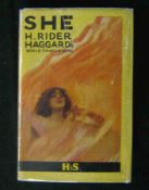 HENRY RIDER HAGGARD: SHE, 1925, tipped in autograph of Rider Harrard, orig cl, d/w