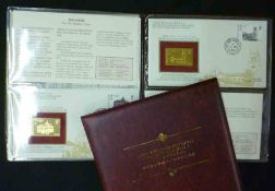 Hong Kong, 1885, New Buildings, Set of eight gold plated limited edition FDC, in two Special Albums
