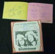 An Autograph Album, circa 1978, containing assorted sigs including Bob Geldof, Mary Wilson of The