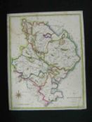 J CARY: A MAP OF HUNTINGDONSHIRE, engrd hand col’d map circa 1805, approx 20 ½” x 15”