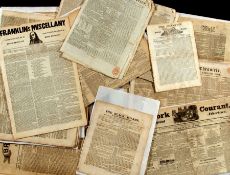 A Folder: circa 25 mainly provincial newspapers, circa 1714 to 1880, including BRISTOL TIMES,