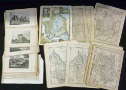 A Packet: thirty assorted Wales Maps + eighty+ assorted Prints