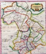 R MORDEN: CAMBRIDGESHIRE, engrd col’d map [1695], approx 16” x 14”