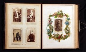 A Victorian Photograph Album “Album Herborita”, containing approx 70+ Carte de Visites and approx