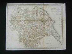 S LEWIS: YORKSHIRE, engrd map circa 1849, approx 15” x 14”