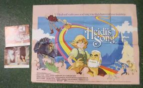 HEIDI’S SONG, Film Publicity Poster, 1982, VGC, approx 30” x 40” + WALT DISNEY’S ONE HUNDRED AND ONE