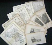 A Packet: five assorted Derbyshire Maps + twelve Prints