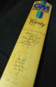 Signed Cricket Bat, assorted sigs Lancashire CCC Test Players including: Clive Lloyd, Brian