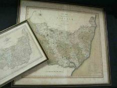 C SMITH: A NEW MAP OF THE COUNTY OF SUFFOLK, engrd part hand col’d map, 1804, approx 16” x 18 ½”,